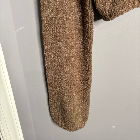 One Grey Day Brown Long Sleeve Cropped Tight Knit Sweater Size XS - Picture 3 of 7